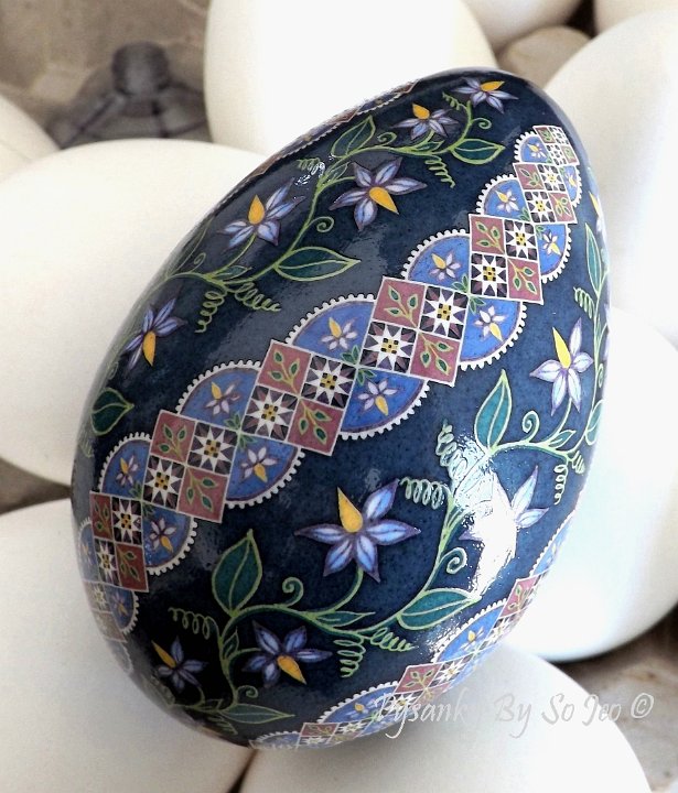 Nightshade Spiral Pysanka Ukrainian Easter Egg Batik Art Pysanky By So Jeo